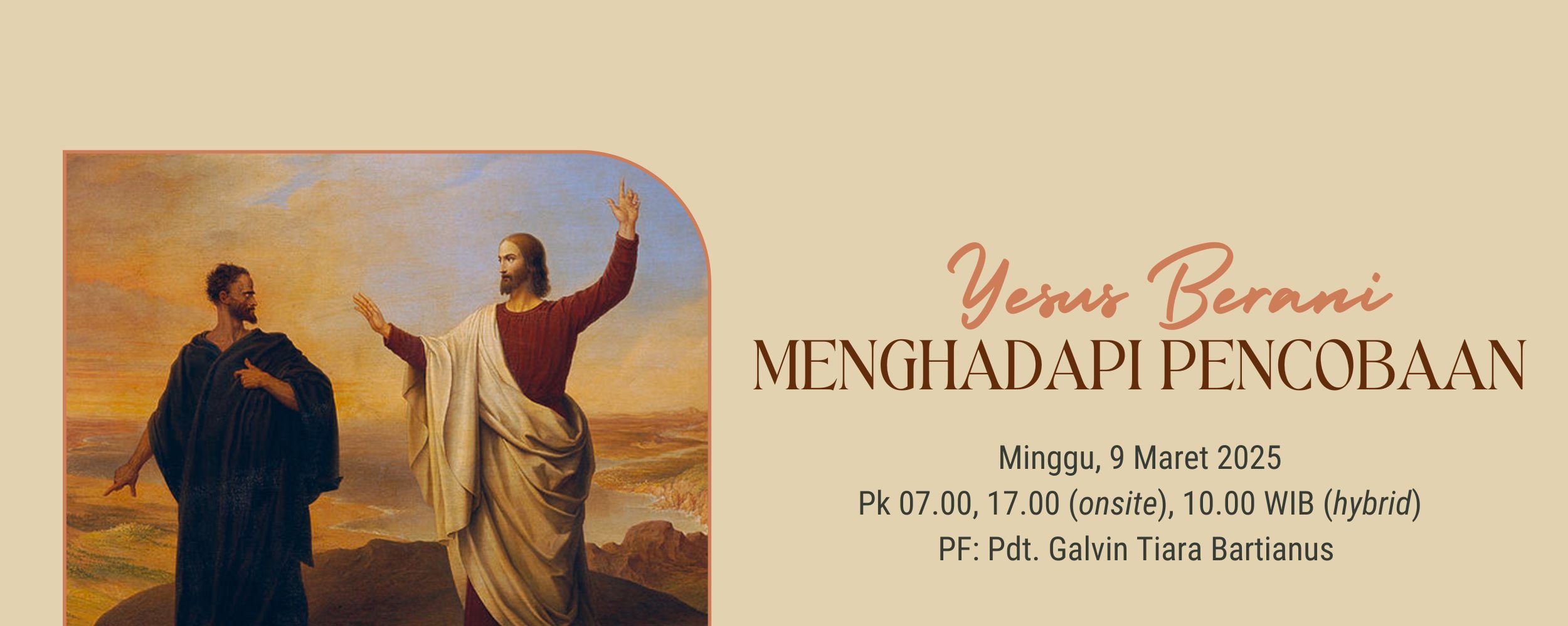 Banner Yesus Berani Menghadapi Pencobaan